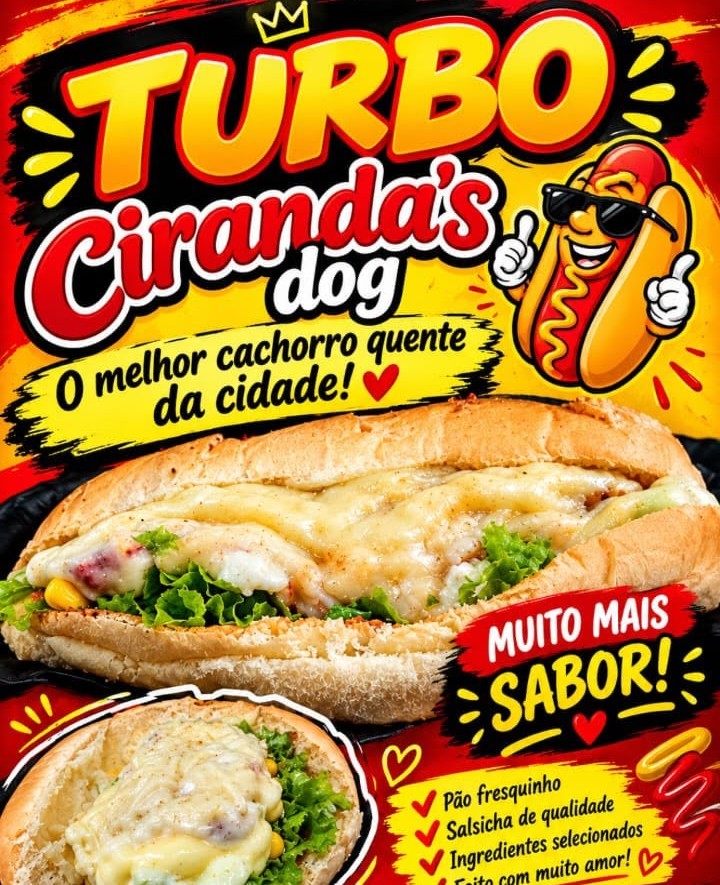 2 Hot Turbo + Batata com bacon e catupiry + Guarana Antártica — Ciranda's Dog, Bebedouro