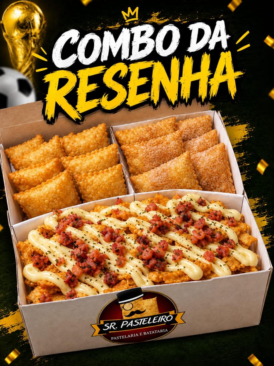 12 Mini Pastéis + Porção de Tirinhas com Catupiry — Sr Pasteleiro, Bebedouro